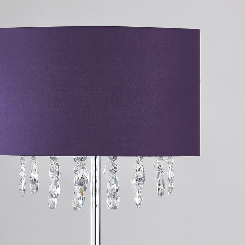 Elina Metal Table Lamp, Purple