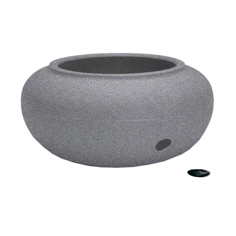 Granite Gray Ceramic Outdoor Garden Hose Storage Pot Set