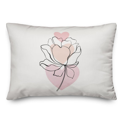  Housse et insert de coussin rectangulaire Flower