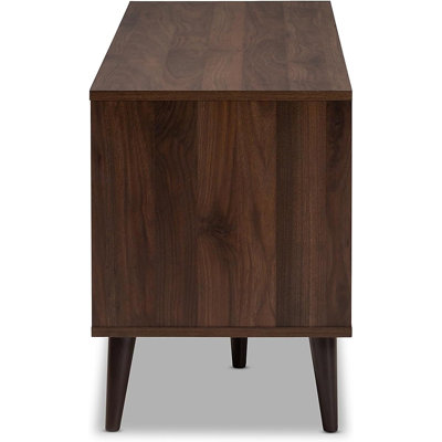  Mid-Century Modern TV Stand Dark Wood