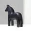 Black Ribbed Horse Sculpture  Aluminum Table Décor-6.8"