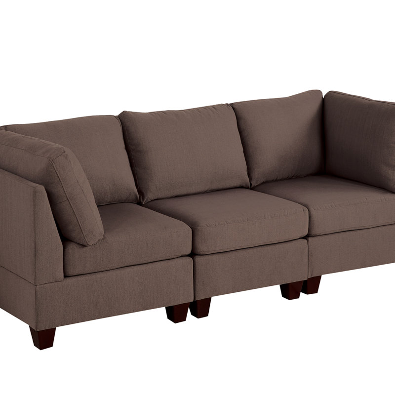 MODULAR SET - Chenille Fabric Sectional Sofa, Coffee