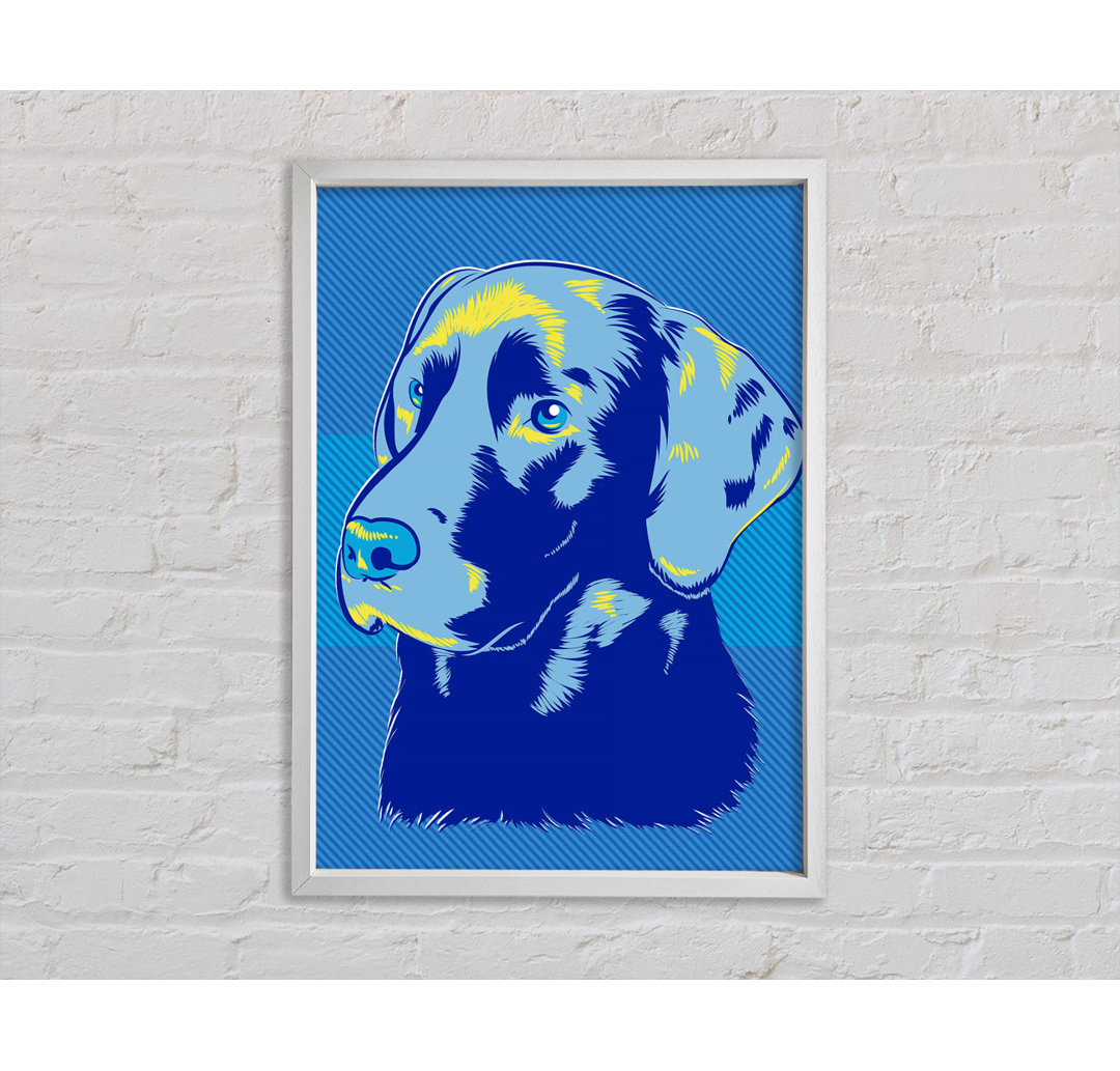 Pop Art Labrador Hund - Einzelner Bilderrahmen Kunstdrucke auf Leinwand