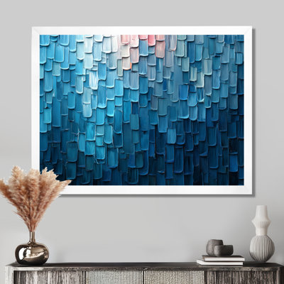 «Drip Paint of Blue Cubic Matrix I», art mural peinture au goutte à goutte