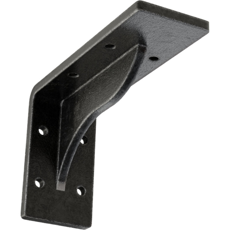 2"W x 6"D x 3 3/4"H Embrey Steel Bracket, Antiqued Pewter, Antiqued Pewter, 3.75" H x 2" W x 6" D