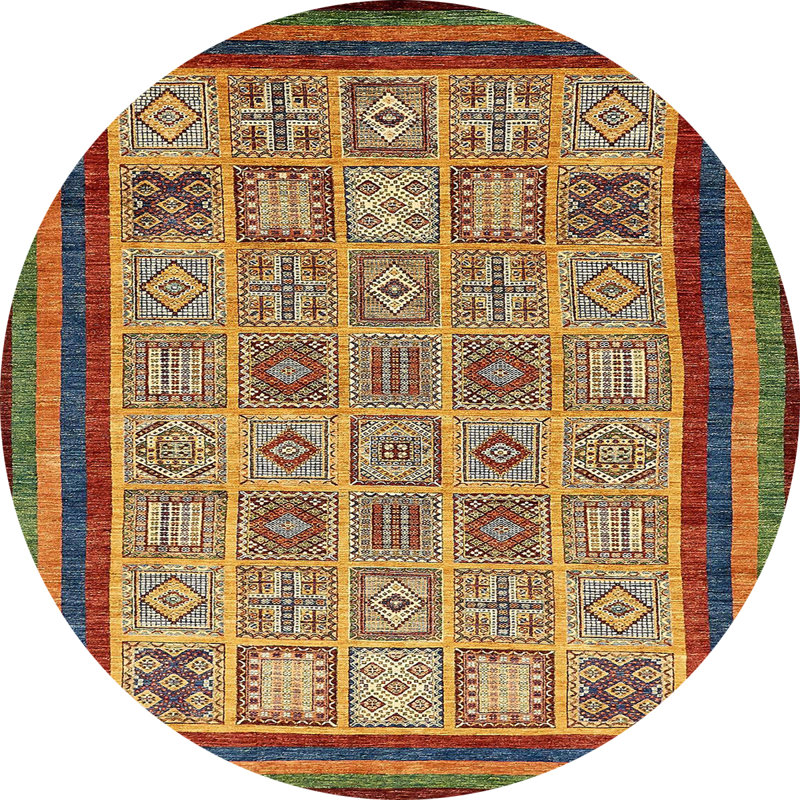 Abstract Indoor Rug, Round 7'