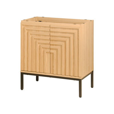 Rowan 30 in. W x 18 in. D x 33 in. H Geometric Modern Transitional 2-Shelf Bath Vanity Cabinet Only (Sink Basin Not Included)
