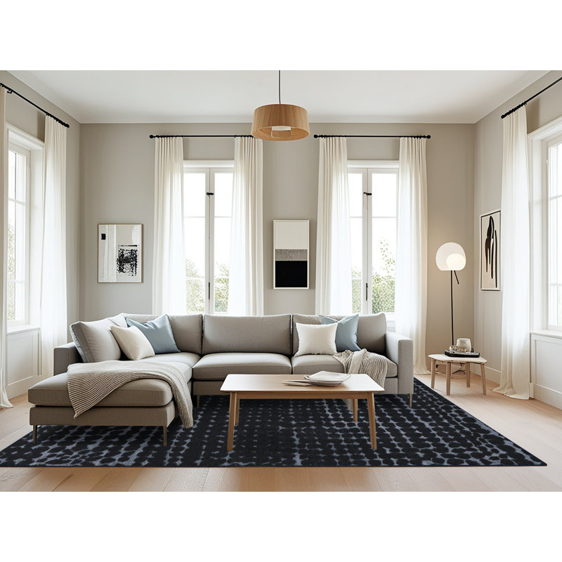 Ercwkff Abstract Indoor Rug, Rectangle 8' x 10'