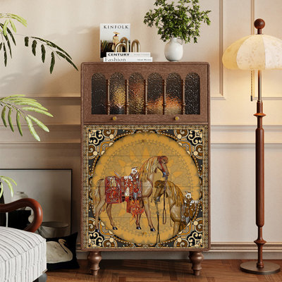 French retro solid wood four-drawer cabinet