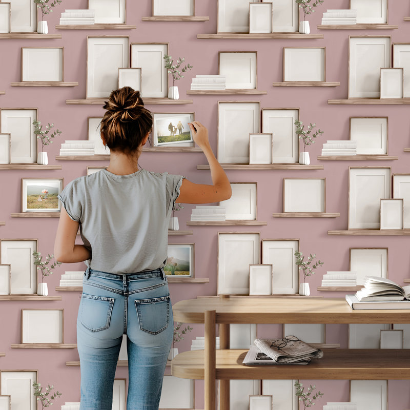 Papier peint avec cadre Frame, Rose