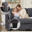 Canapé modulaire rembourré en velours côtelé de 97,9 po Brampton avec repose-pieds amovible Brampton-133024375