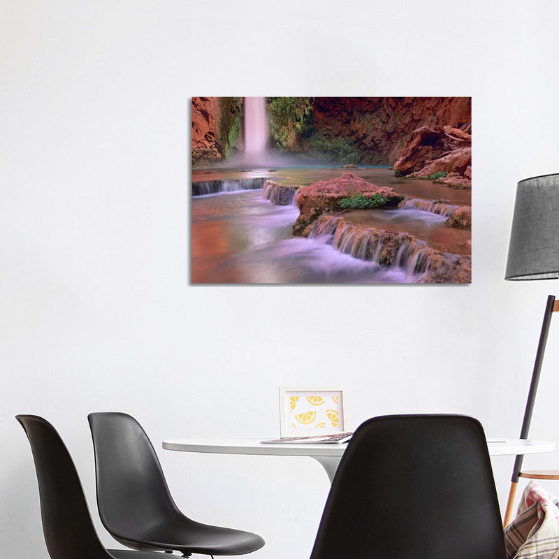 Mooney Falls Cascading Into Havasu Creek, Grand Canyon National Park, Arizona 1 Piece Wrapped Canvas Wall Art
