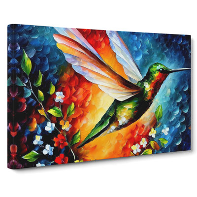 Hummingbird Painting Vol.1 Abstract - Wrapped Canvas