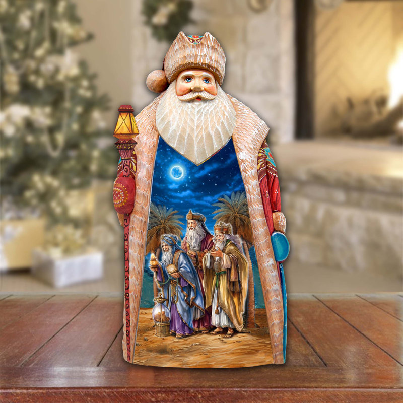 Christmas Figurine in Red/Brown/Blue/White