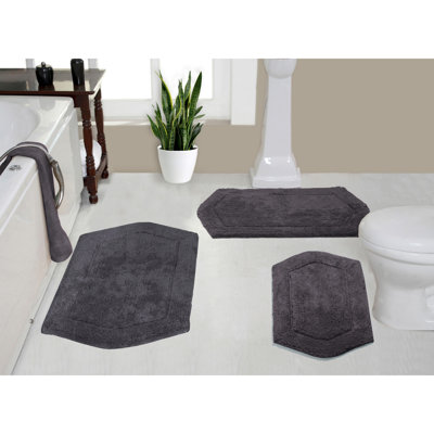 Tapis pour salle de bain 100% coton Morissette, antidérapant, séchage rapide, lavable à la machine