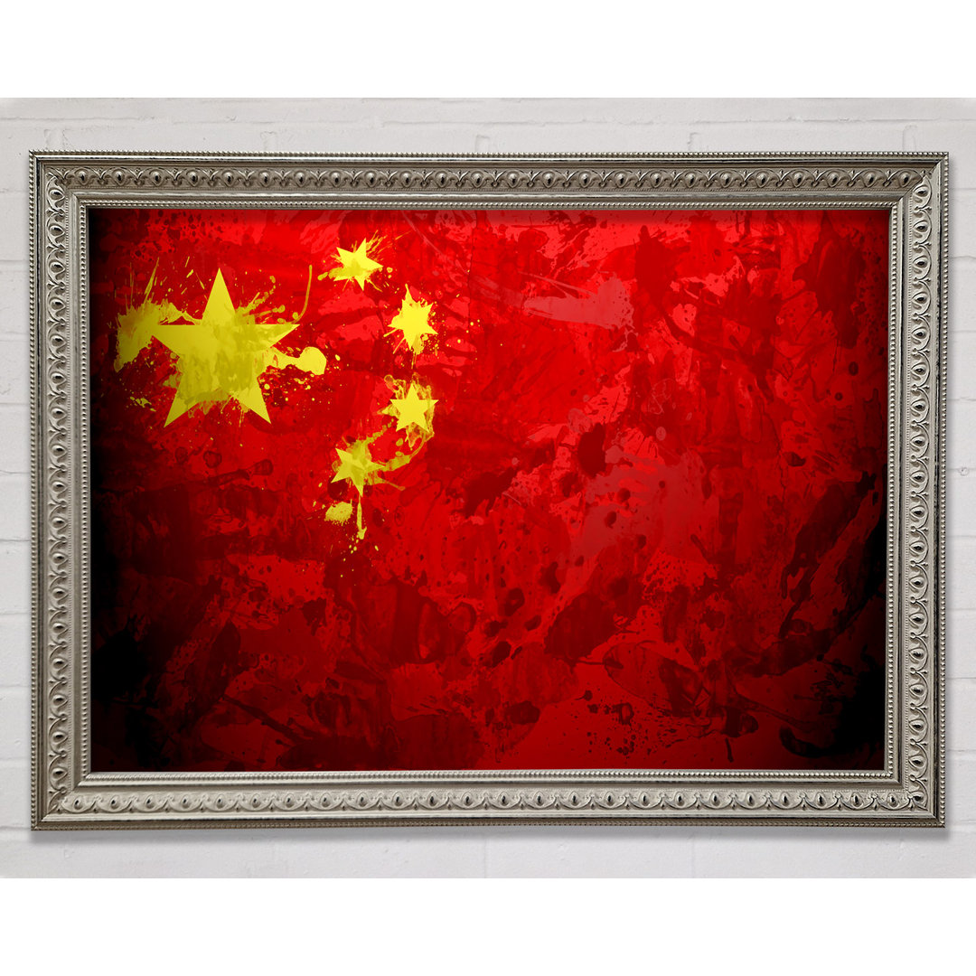 China Flagge Grunge - Druck