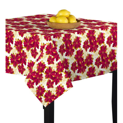 Lassiter Poinsettia Glitter Tablecloth