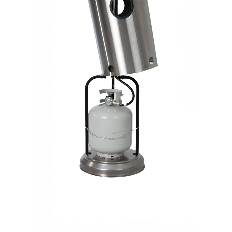 Tall Stainless Steel Outdoor Propane Patio Heater with Table