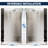 40"W x 72"H Reversible Single Fixed Frameless Shower Panel, 5/16" Semi-Frosted Nano Easy-Clean Glass-111994996