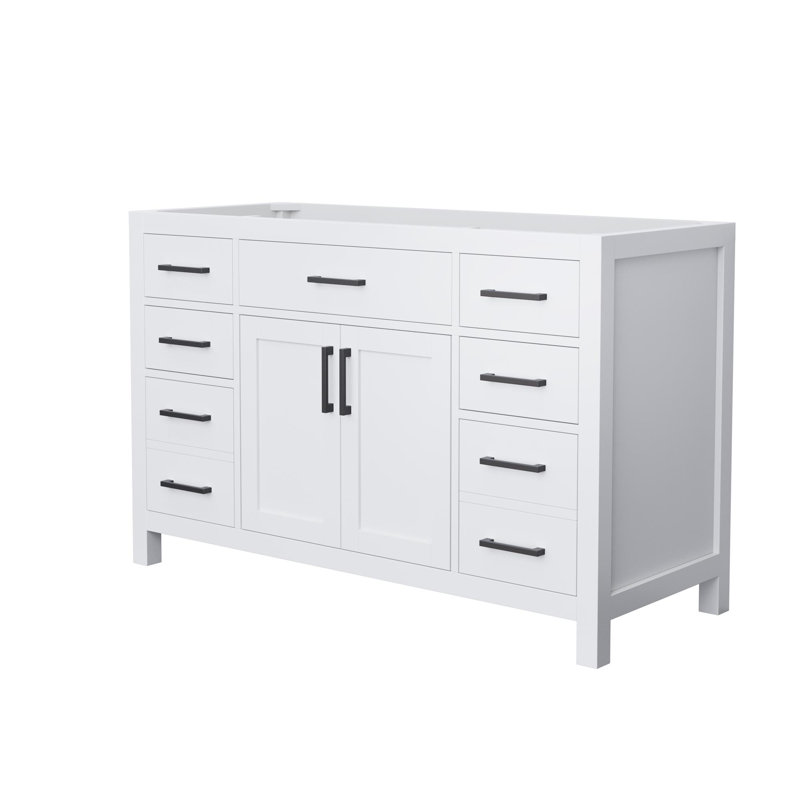 Beckett 53" Freestanding Single Bathroom Vanity Base Only, White/Matte Black