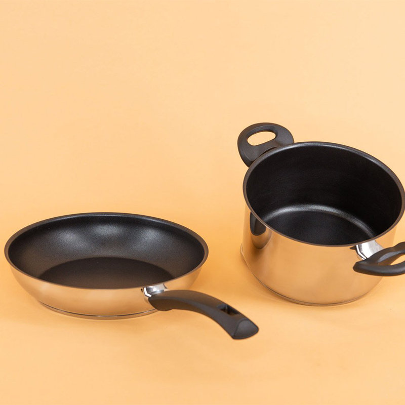 Torin 8 - Piece Non-Stick Stainless Steel Cookware Set