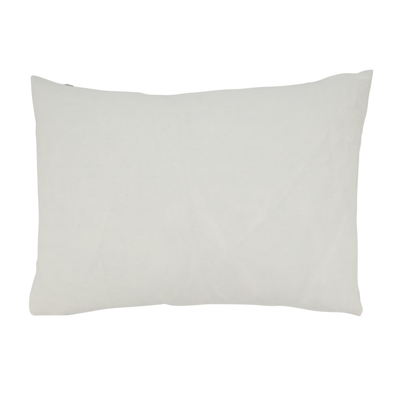 Ivory Geometric Lines Poly Filled Rectangular Throw Pillow