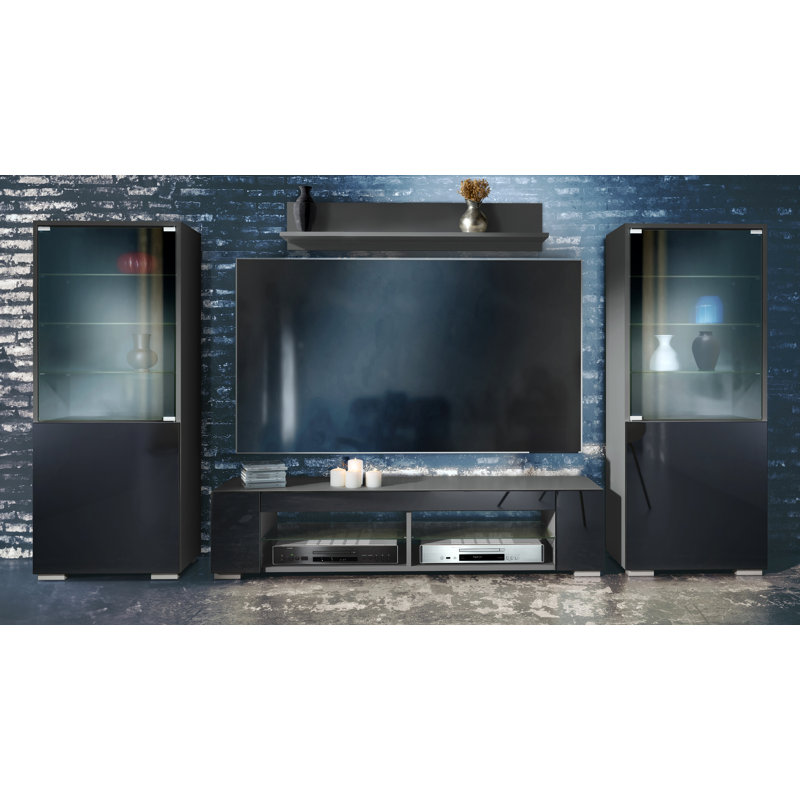 Caol Unfinished Entertainment Centre for TVs up to 65", Glossy Black
