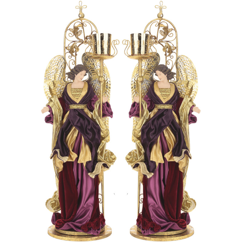 Standing Angel With Crèche - 26 Inches Set Of 2