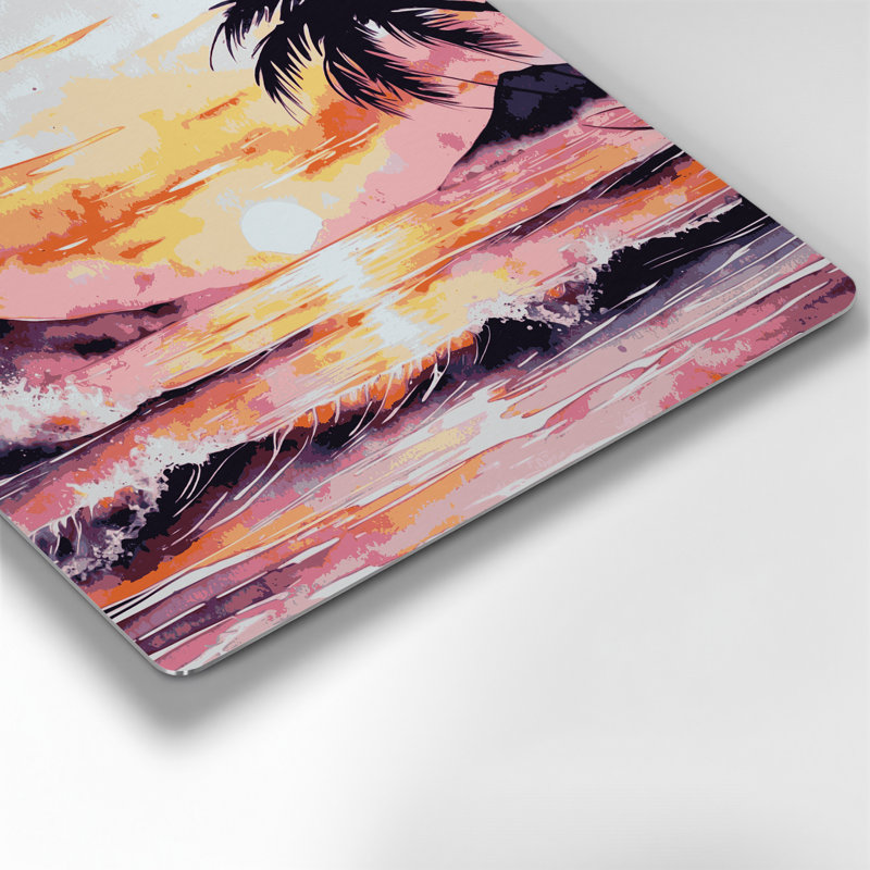 «Hawaiian Dawn Colors», art mural gris en métal, H 8 po x l 8 po