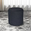 Repose-pieds de rangement rond 15 po avec plateau réversible capitonné, noir-1959586096