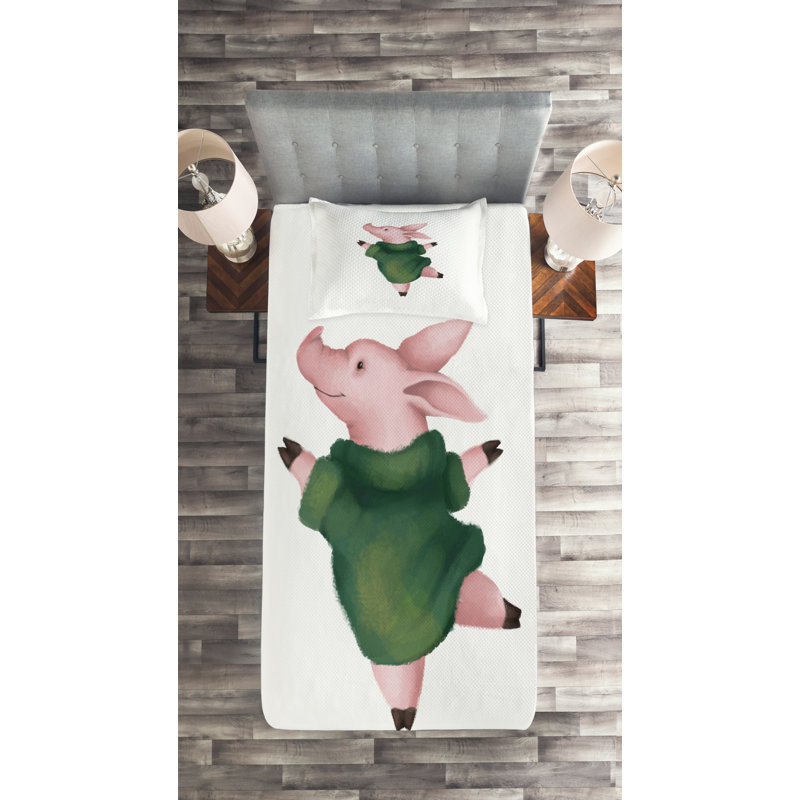 Polyester Coverlet, Twin Bedspread + 1 Sham