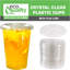 Gobelets jetables en plastique transparent 14 oz avec couvercles plats Ecoqualité pour Smoothie à froid, café glacé, parfait, jus, soda, cocktail et tasses de fête (400)