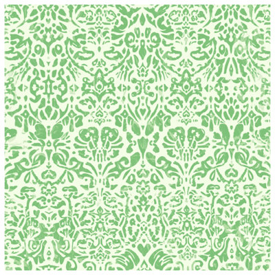 Green Damask Pattern Blankets