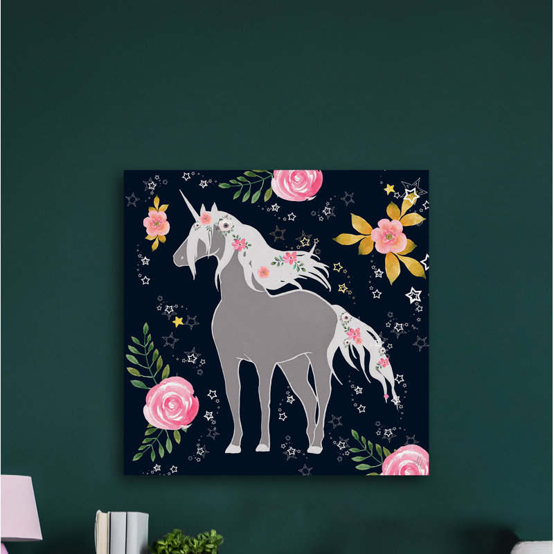 Absher «Flower Garden Unicorn», reproduction sur toile tendue, H 24 po x l 24 po