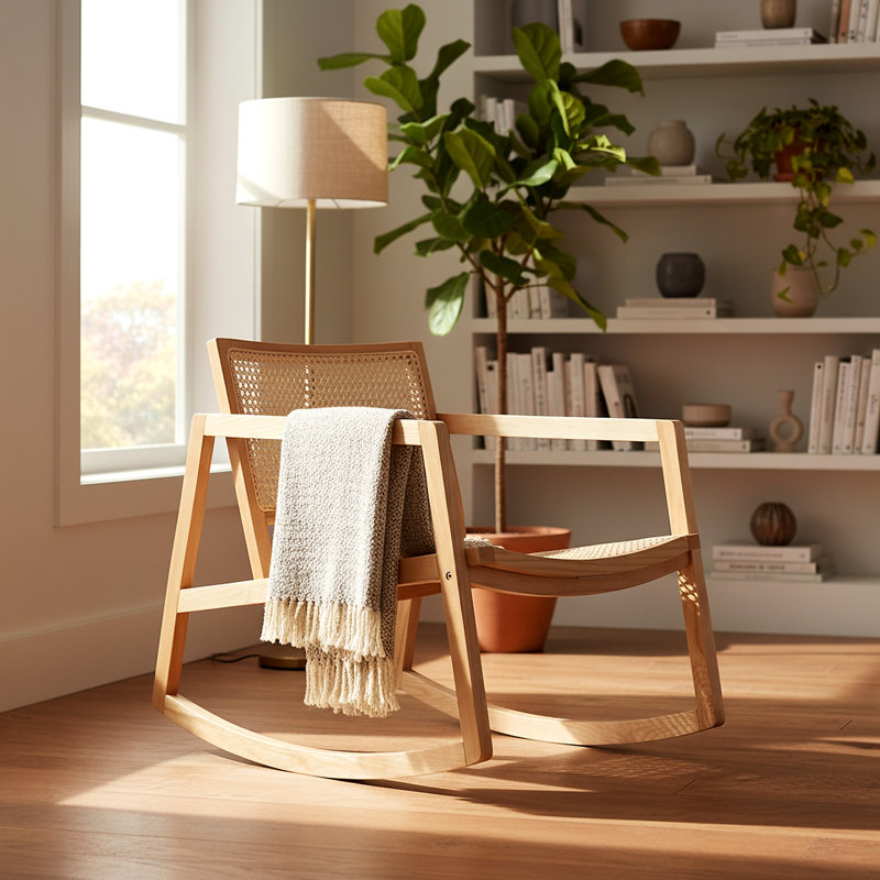 Chaise berçante Ryenn, Naturel