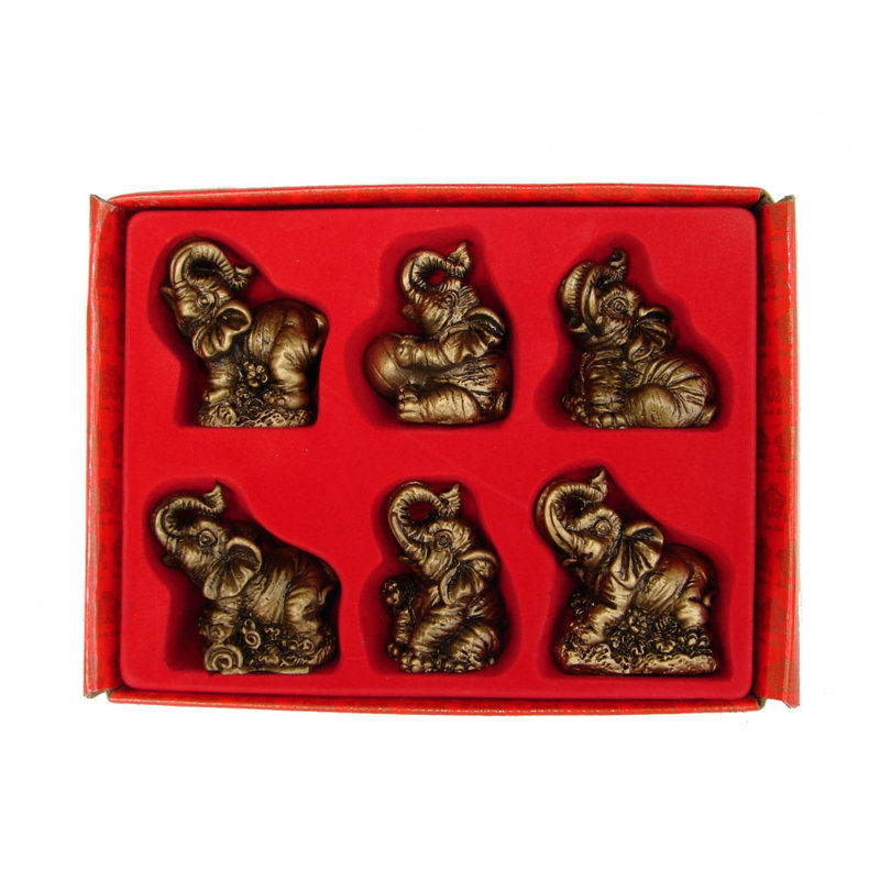 Ensemble de 6 figurines petits éléphants