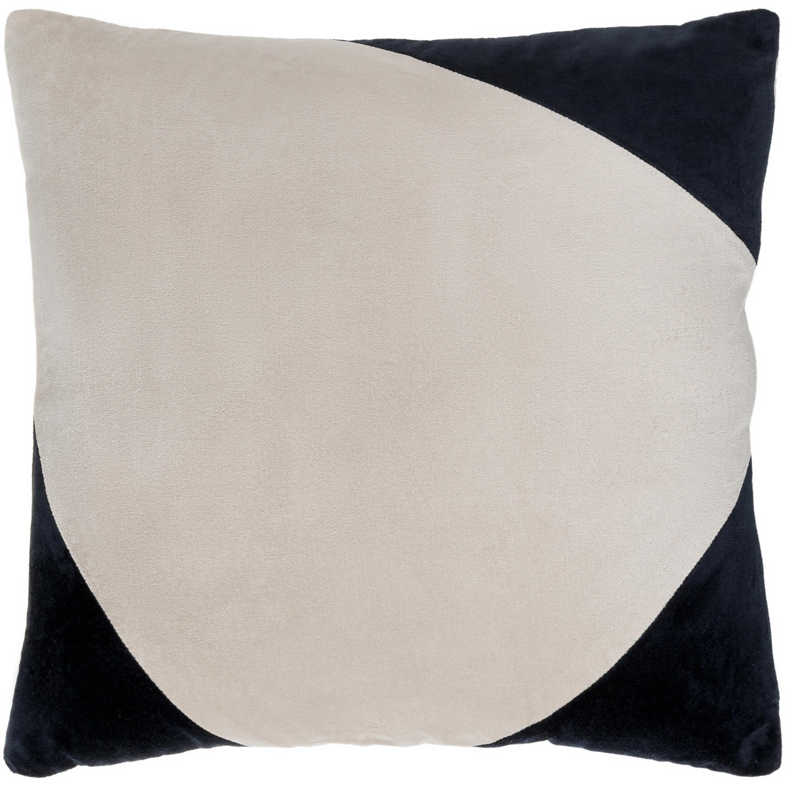 Denny Cotton Pillow Cover, 22" x 22", Pillow Cover Only - No Insert, Black