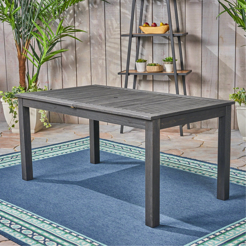 Table de salle à manger extensible en bois polyvalente pour des repas inoubliables, Gris foncé