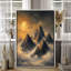 Art mural sur toile encadrée - Coucher de soleil doré spectaculaire sur des sommets de montagnes dentelées - 16 po x 24 po, 24 po x 36 po-129684605-129684606