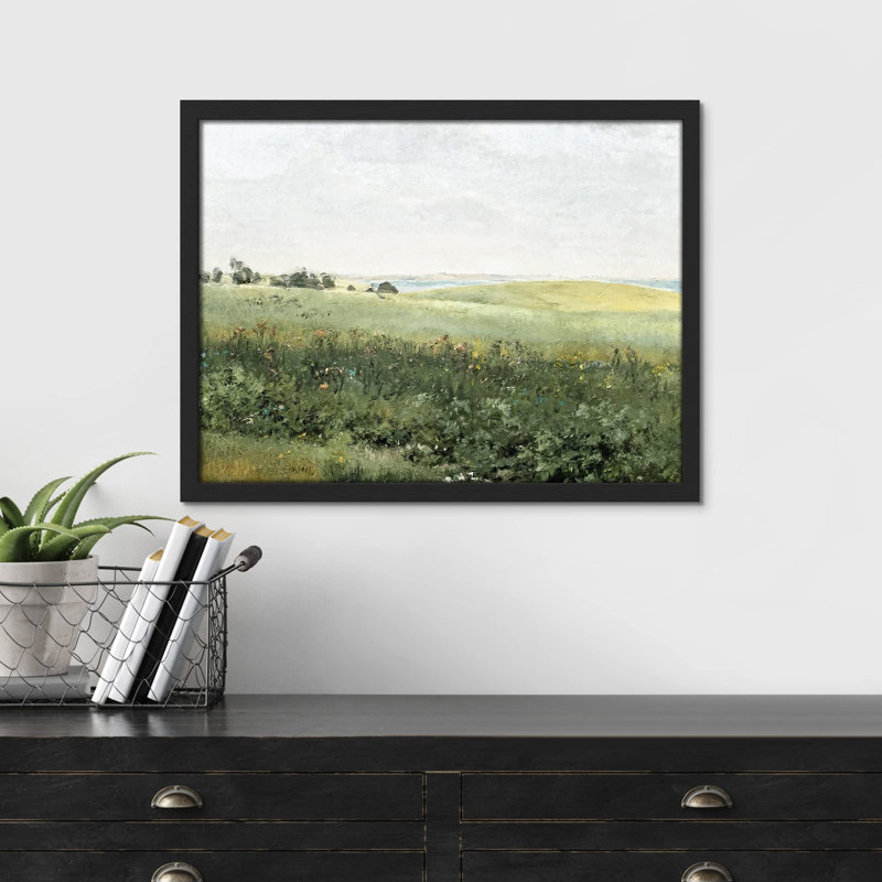 "Champ vert émeraude" sur papier, H 11 po x l 14 po, Noir