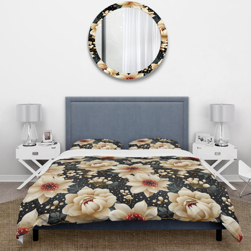 Literie à pois Victorian Elegance II, Housse de couette pour très grand lit et 2 très