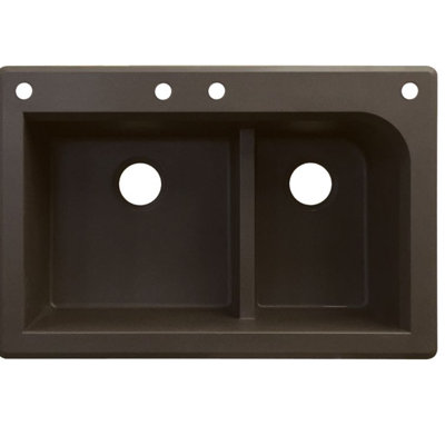 Radius 33'' L Double Bowl Granite Kitchen Sink