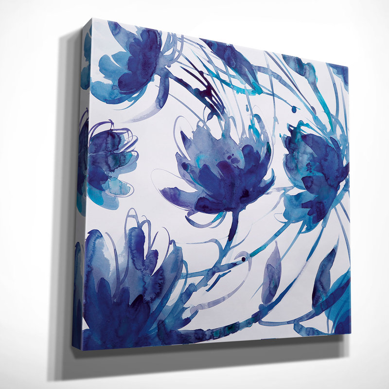 « indigo tourbillon ii » par theresa troise heidel, reproduction d’art sur toile tendue, H 24 po x l 24 po x P 1,5 po