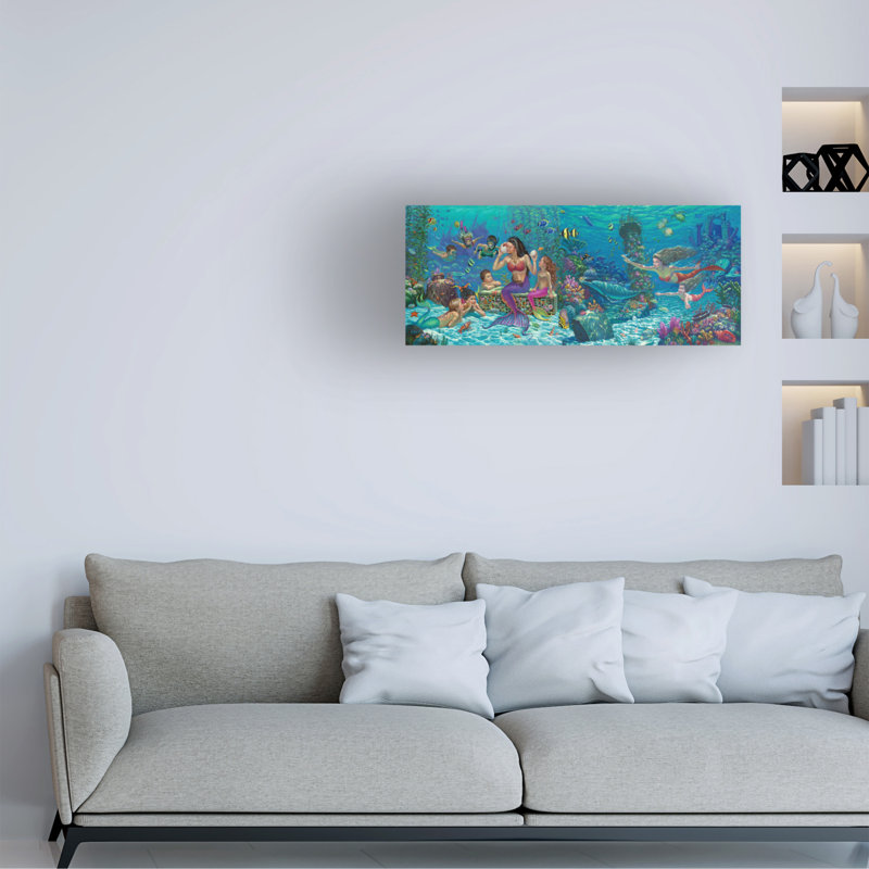 Wil Cormier «Mermaid Medley», art sur toile, H 10 po x l 24 po x P 2 po