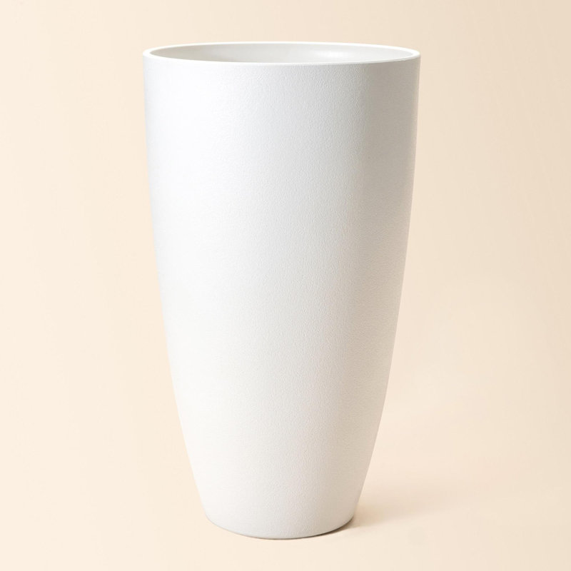 Tall Round Planter with Tray for Front Door