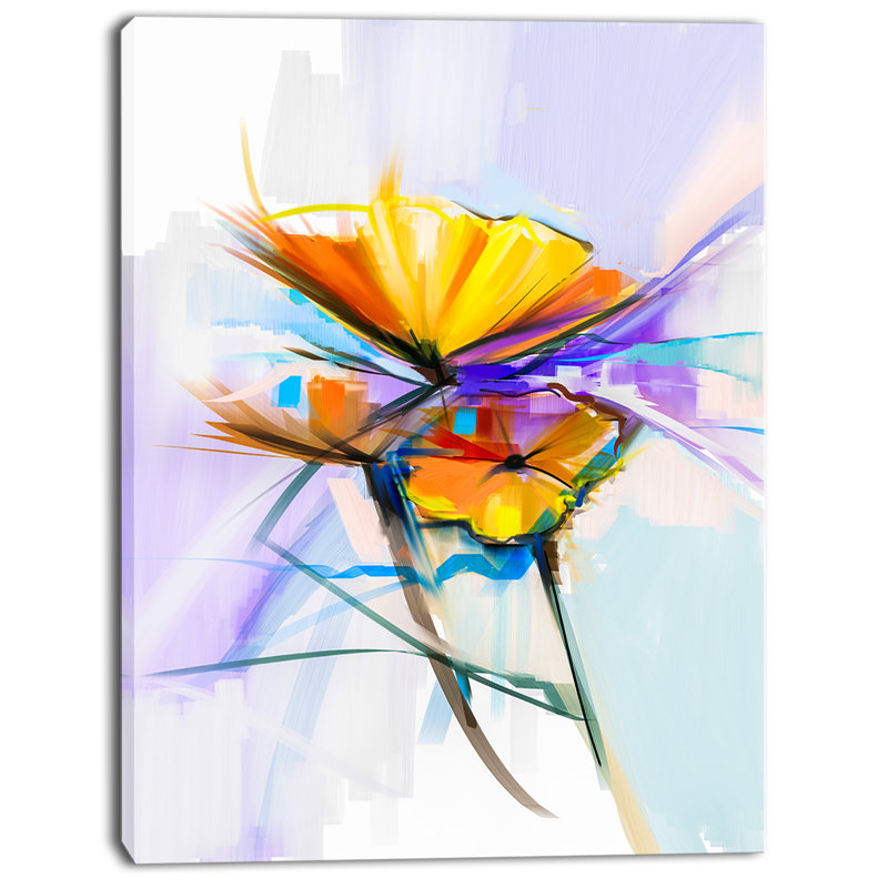 « bouquet florals on light green blue », reproduction d’art sur toile tendue, H 40 po x l 30 po x P 1 po