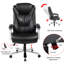 Chaise de bureau haute en PU avec hauteur ajustable, ergonomique pour le soutien lombaire, revêtement doux, capacité de 300 lb, base, roulettes qui se déplacent silencieusement, siège à colonne vertébrale de hauteur classique, rembourré, à 4 niveaux