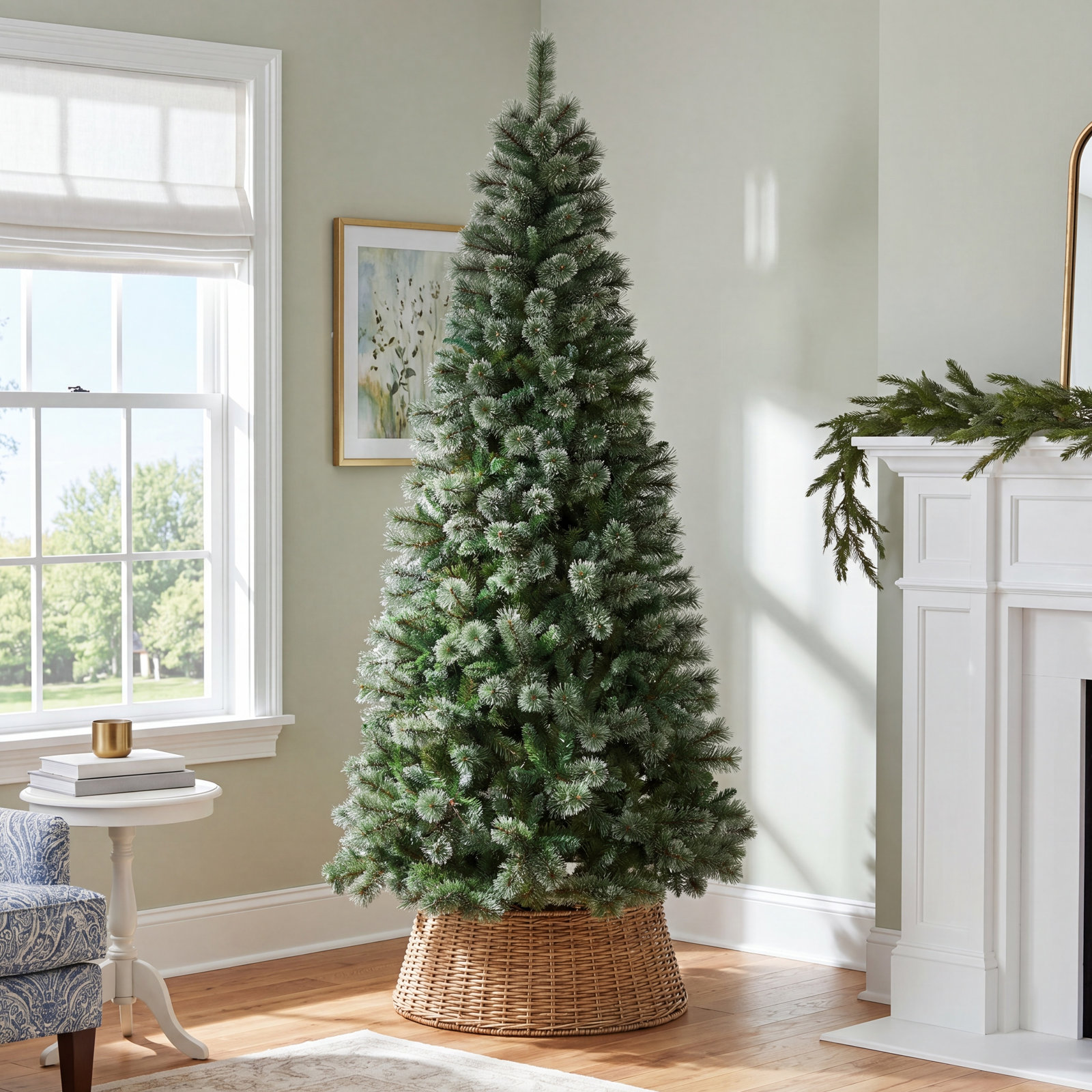 Lighted Artificial Christmas Tree, 8' H