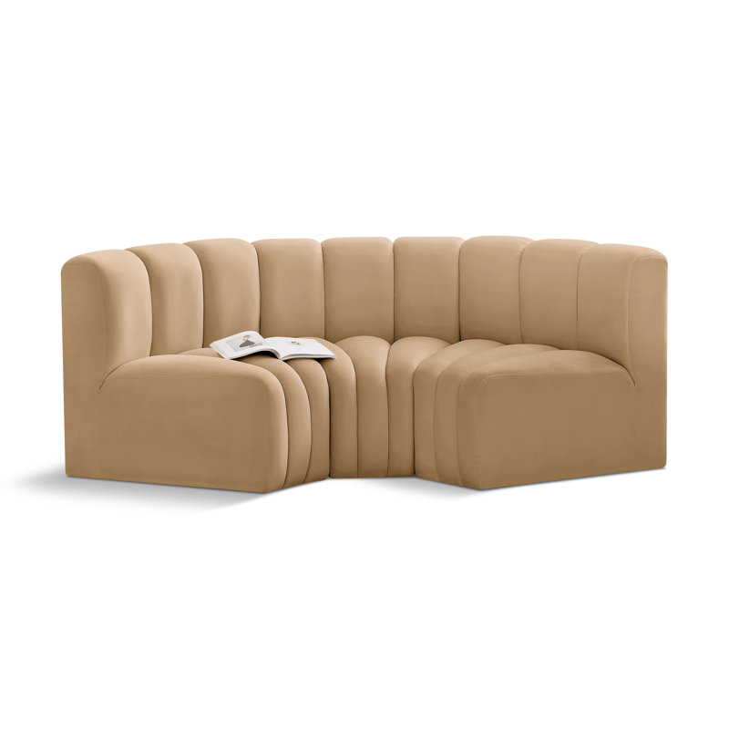 Hollybeth Upholstered Sofa & Chaise, Camel Velvet