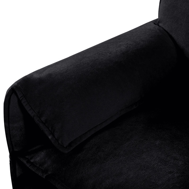Living Room Luxury Sectional , 3 In Black Chenille With Deep Seat And Movable Oversized Sectional, For Home Style, Black